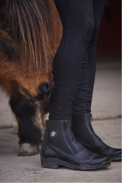 yard boots uk being used on the yard with a shetland pony